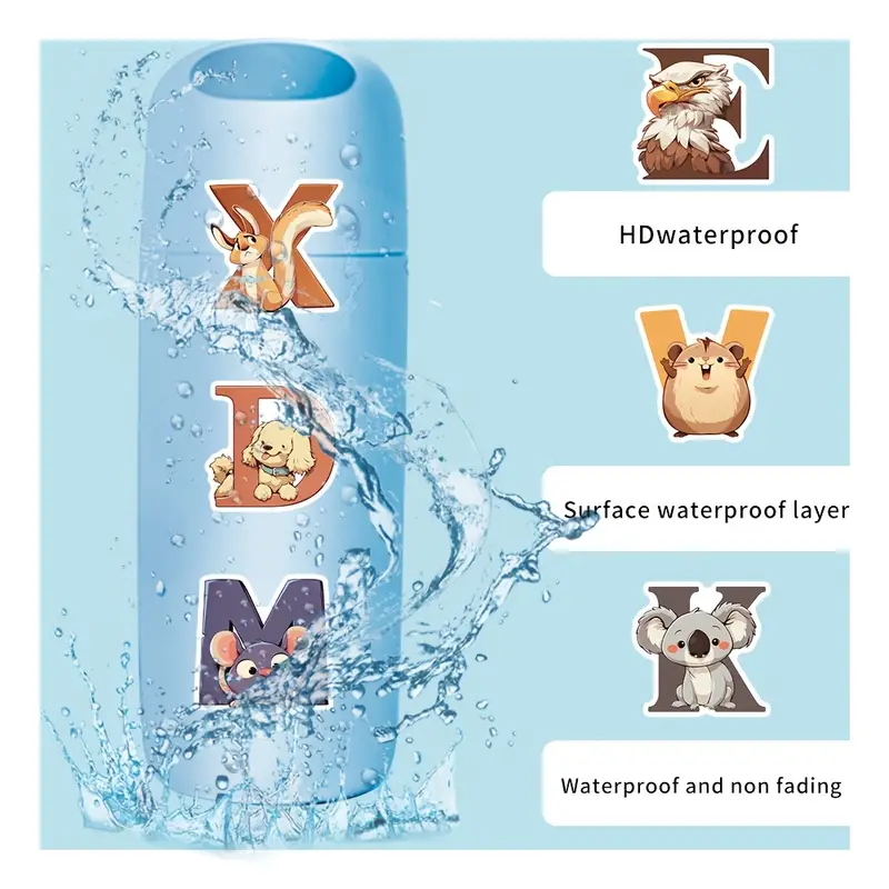 Pegatinas de letras y animales